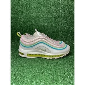 Nike Air Max 97‎ Women's Size 5.5 Sneakers Triple White Multicolor Shoes Leather